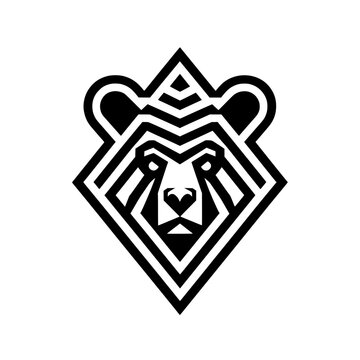 Geometric Bear Head Vector Logo Mascot Emblem