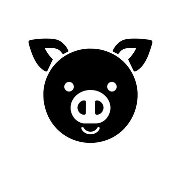 Cute Pig Head Vector Icon Minimalist