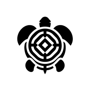 Tribal Sea Turtle Vector Logo Minimalist