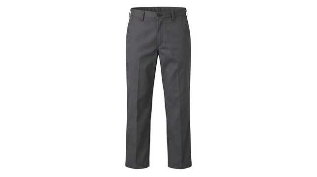 Classic grey trousers isolated on white background, formal men suit pants, elegant workwear slacks for business fashion and e-commerce catalog