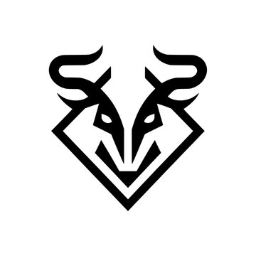 Abstract  bull head logo design