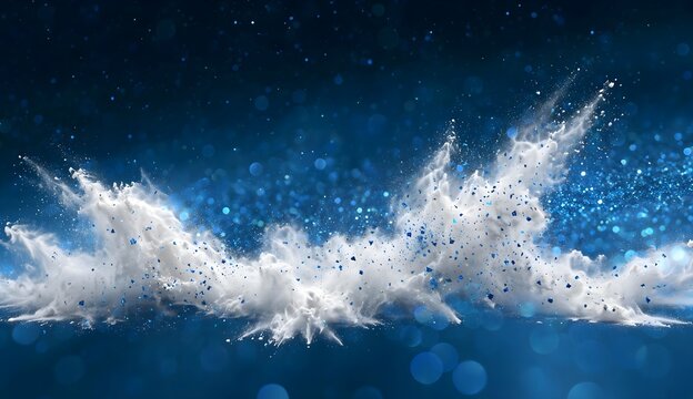 Blue Abstract Explosion with Particles & Dust