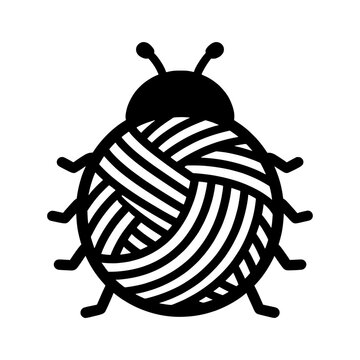 Creative Ladybug and Yarn Ball Vector Icon