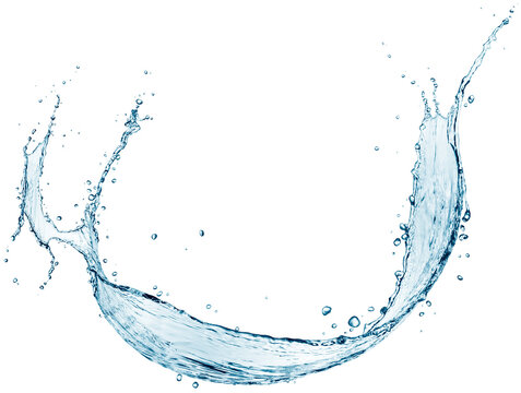 Blue water splashing