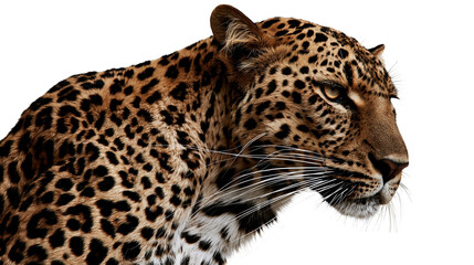 Close up portrait of a majestic leopard with detailed fur and intense gaze © Elowen