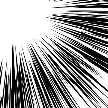 Manga anime action frame lines. Abstract explosive template with speed lines on transparent background. Motion radial lines. Flash explosion radial lines Vector illustration