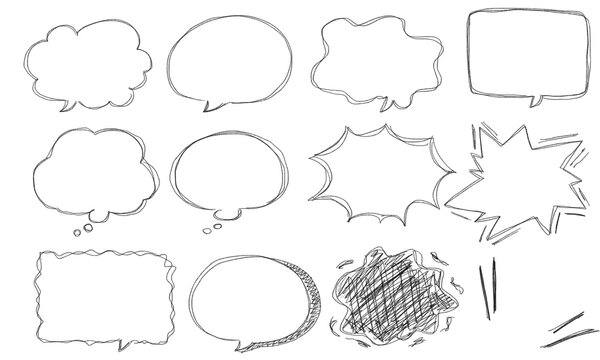 手書きの吹き出し素材
