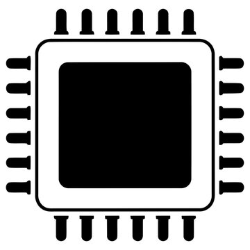 Black computer chip icon