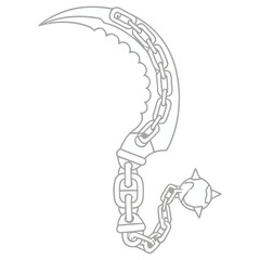 Fototapeta premium Kusarigama weapon outline