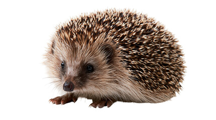 Small brown European hedgehog with sharp quills and dark nose © Natalia