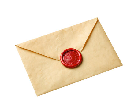 Tanned envelope sealed with a red wax stamp.