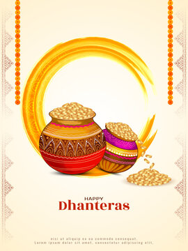 Happy Dhanteras Indian religious festival decorative background