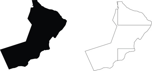 oman map flag on map. two different style map. silhouette and outline style.cut for circuit vinyl cut. laser cut. commercial use   © Shaheer