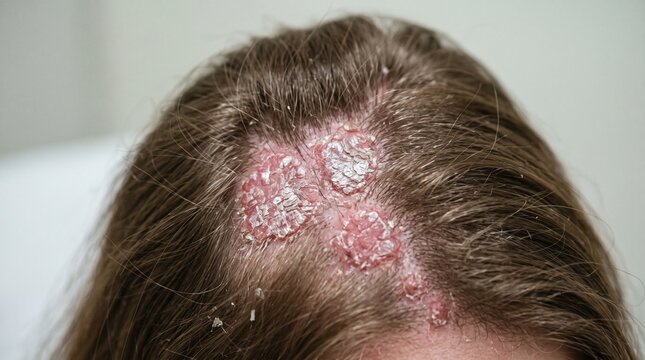 Scalp Psoriasis with Silvery Scales