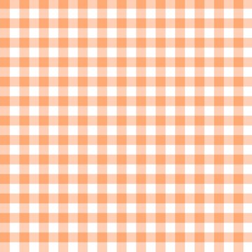 Soft peach and white gingham checkered seamless pattern for fabric, wallpaper, packaging, stationery, and textile designs.