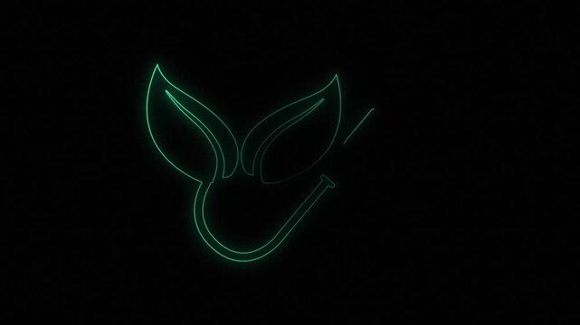Modern Shapes Green Neon Eco Plug 4K Motion Graphics Sustainable Energy Animation social media friendly loop background