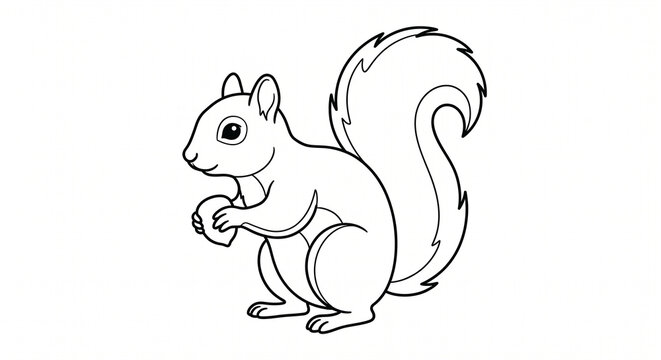Illustration of a treeshrew for coloring, with a white background.
