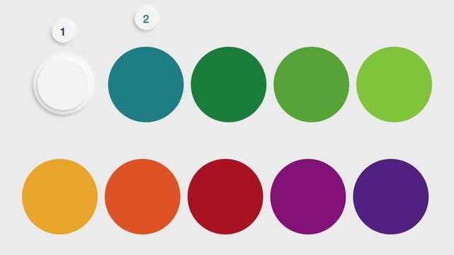 animated video of business plan infographic 10 steps template, minimal circle shape for strategic planning, business presentations and reports