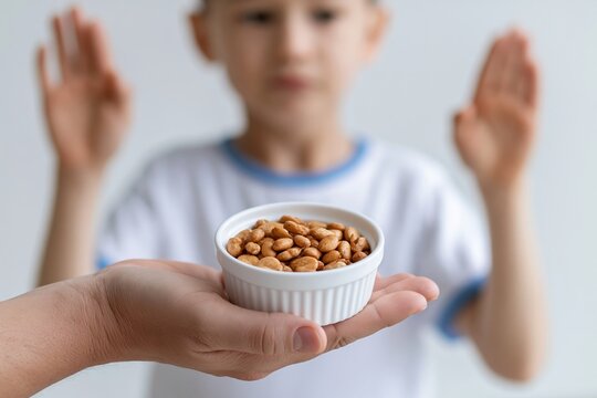 The almonds in a white bowl offered in a moment of restraint