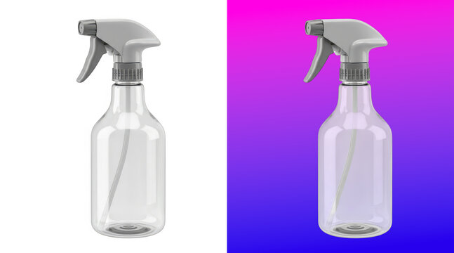 Empty spray bottle with trigger nozzle on