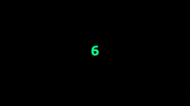Green Countdown Number Dust Particle Background