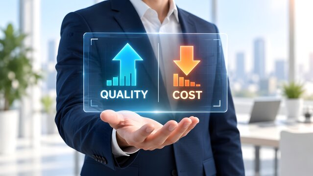 Business Quality Improvement And Cost Reduction Strategy Concept