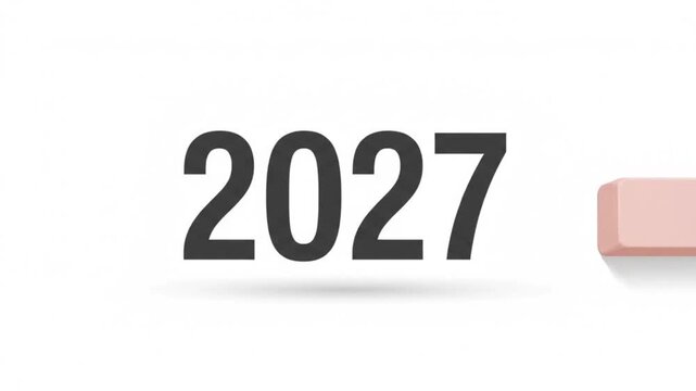 Goodbye 2026 Welcome 2027 Eraser Reveal Year Transition Animation, Creative New Year Reset Concept, 2026 Changing into 2027, Fresh Start, New Beginning, Annual Change, Year End Transformation, Future 