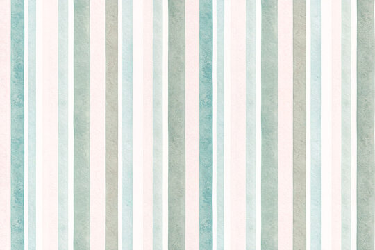 Watercolor stripe seamless pattern. Watercolour hand drawn striped texture on white background.