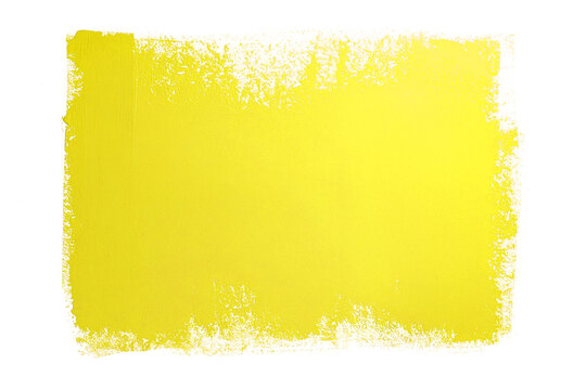 Texture of yellow color paint from roller on white, Paint roller marks on a white wall.