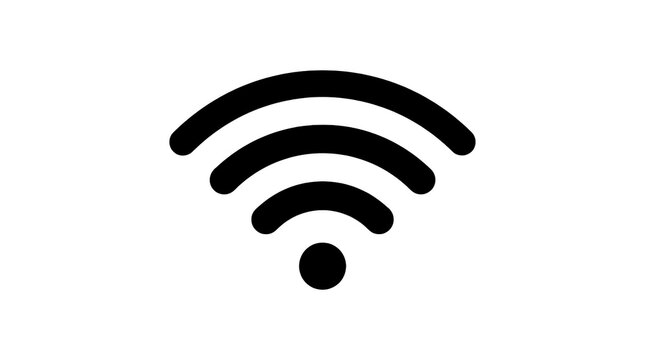 Minimalist black wireless internet connection signal symbol graphic design vector illustration isolated on white