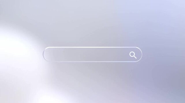 Search Bar with Magnifying Glass Icon on Abstract Background for Web Banner Concept