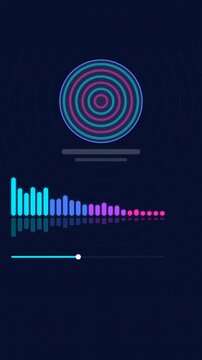 Vertical 9:16 animated pill shaped bars softly reflecting in blue and cyan on a dark background. Seamless looping 4K motion graphics in portrait format for reels, shorts, stories and music videos, wit