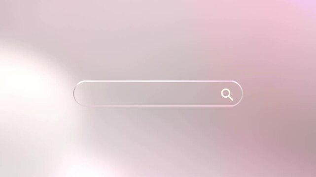 Search Bar with Magnifying Glass Icon on Pink Glassmorphism Background