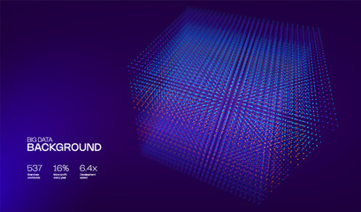 Obraz premium Background data abstract with ai stack blue and green 3d big. Business digital information with tech technology artificial and bg center cyber. Dot network background with scientific workflow ai.
