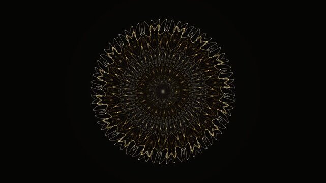 Abstract Intricate Warm Gold Crown Sacred Geometry Mandala Motion Background