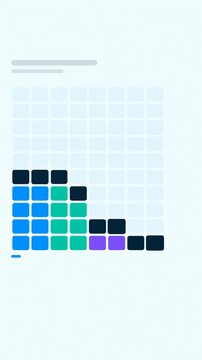 Vertical 9:16 animated mel spectrum grid filling cells in blue and cyan on a light background. Seamless looping 4K motion graphics in portrait format for reels, shorts, stories and music videos, with 