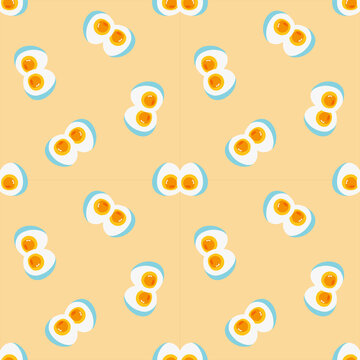 seamless pattern with yellow and white eggs