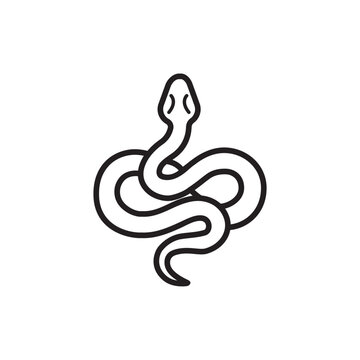 Simple outline icon of a poisonous snake coiled in an S-shape.