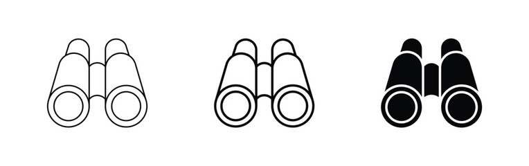 Minimal binoculars icon set for observation and discovery © Creative Parul 