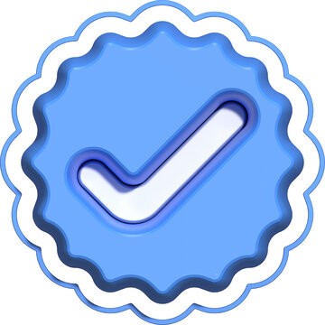 Blue Verified Checkmark Badge Icon