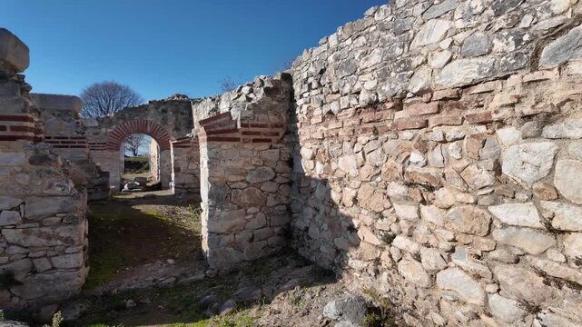 Ancient Ruins at archaeological area of Philippi, Eastern Macedonia and Thrace, Greece