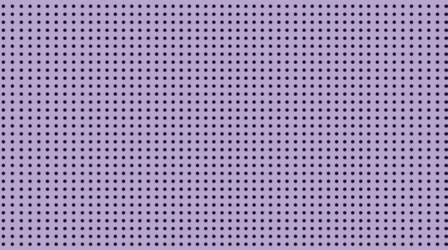 Abstract geometric background with small dark purple squares on light lilac surface. Minimalist seamless pattern features uniform grid of tiny dots. Modern repetitive motif creates simple texture for