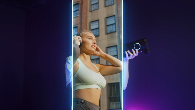 Premium Transitions Neon Wipes Vertical Reverse &ndash; Glowing Neon Transitions, Colorful Light Wipes, Electric Reveals and Vibrant Futuristic Effects for Professional Video Editing and Motion Graphics