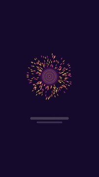 Vertical 9:16 animated particle attractor audio pulling inward in violet and purple on a dark background. Seamless looping 4K motion graphics in portrait format for reels, shorts, stories and music vi