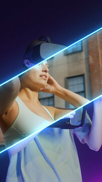 Premium Transitions Neon Wipes Diagonal Reverse VERTICAL &ndash; Glowing Neon Transitions, Colorful Light Wipes, Electric Reveals and Vibrant Futuristic Effects for Professional Video Editing