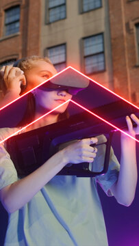 Premium Transitions Neon Wipes Arrow Up VERTICAL &ndash; Glowing Neon Transitions, Colorful Light Wipes, Electric Reveals and Vibrant Futuristic Effects for Professional Video Editing and Motion Graphics