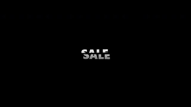 High-converting 10-second seamless loop of bold SALE typography sliced diagonally by an energetic laser slash and kinetic sparks with transparent alpha background for video editors and commercial prom