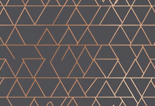 Geometric low poly pattern background in dark grey and copper lines, modern abstract design