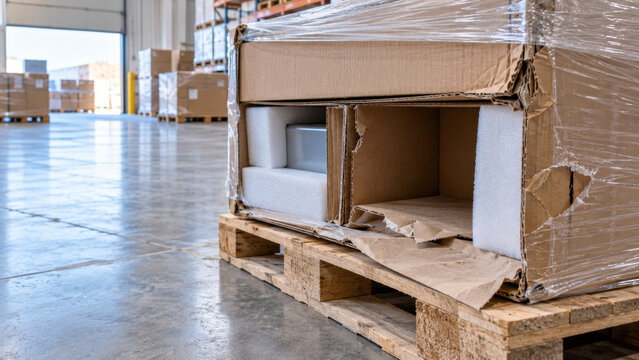Freight packaging damage protective material inspection cardboard pallet warehouse