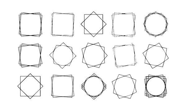 Minimal Geometric Overlapping Line Frame Set.